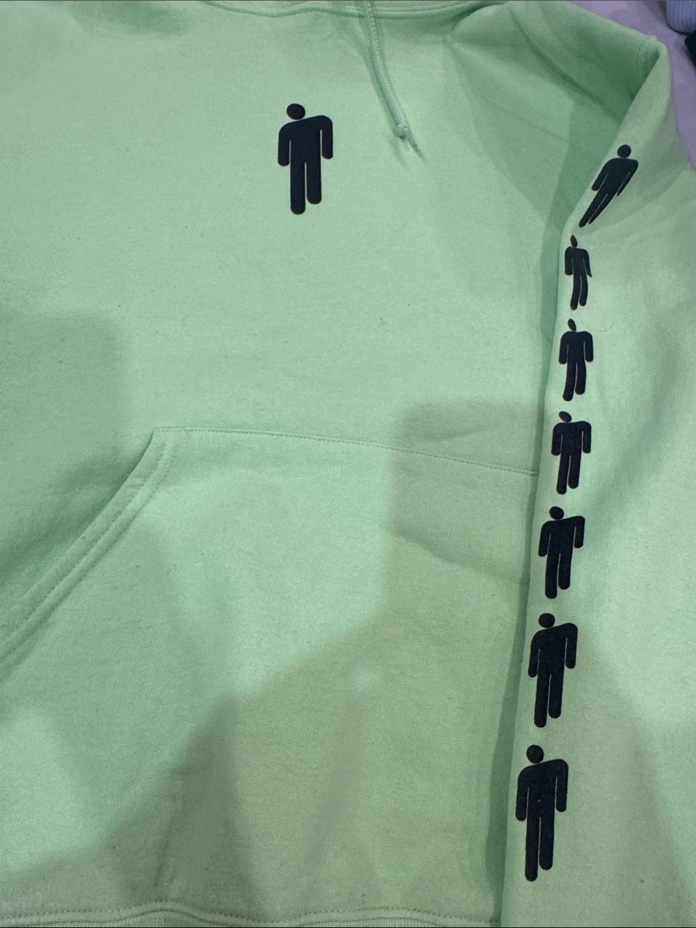 Women’s Billie Eilish Neon Green Graphic Hoodie with Black Icon Print